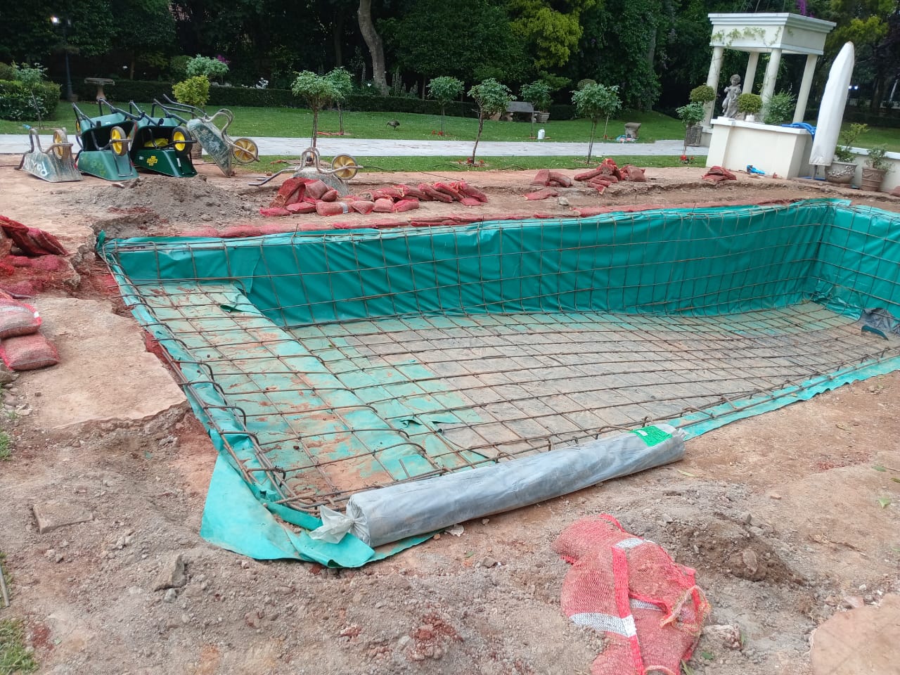 Pool area before restoration