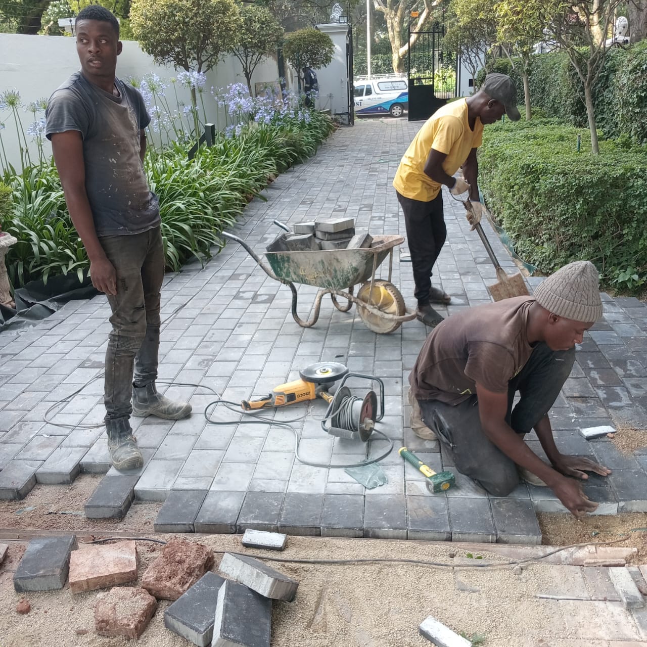 Driveway paving before work